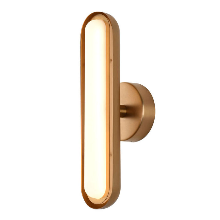 Brass Metal LED Wall Sconce with White Acrylic Shade by Bethel