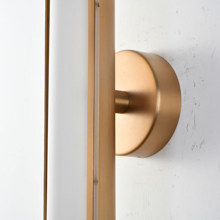 Brass Metal LED Wall Sconce with White Acrylic Shade by Bethel - view 3