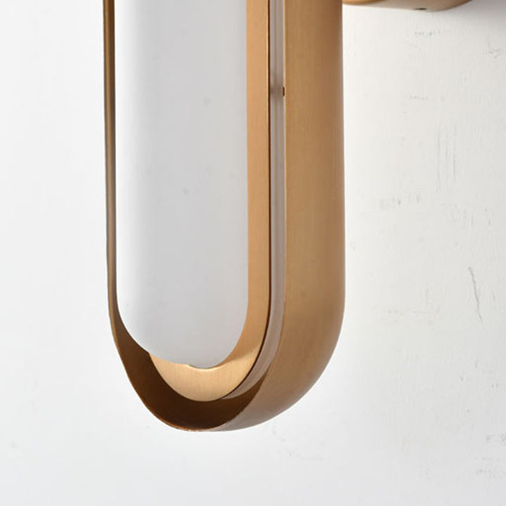 Brass Metal LED Wall Sconce with White Acrylic Shade by Bethel - view 4