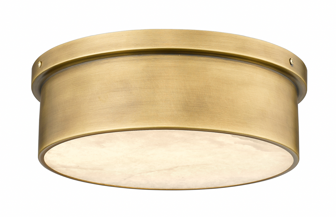 Neptune - 1 Light Flush-Mount with Alabaster Stone in Aged Brass by Moderno Lighting