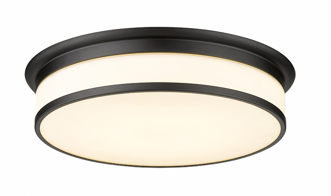 Osiris - 1 Light LED Flush-Mount with Opal White Glass in Matte Black by Moderno Lighting
