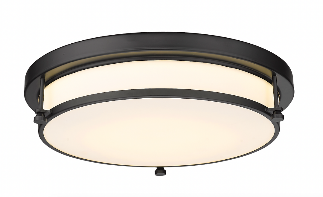 Nautilus - 1 Light LED Flush-Mount with Opal White Glass in Matte Black by Moderno Lighting