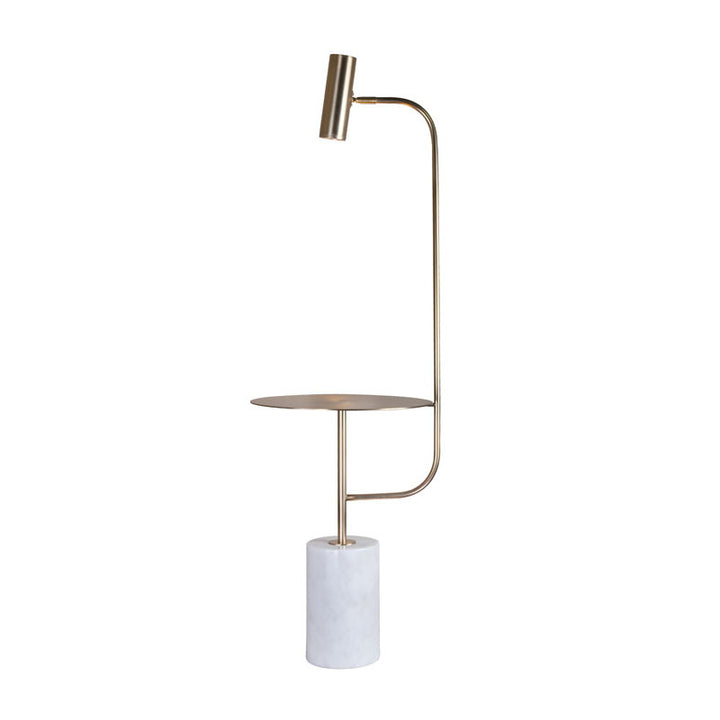 Gold Table Top with Spot Light Lamp and White Marble Base Gu10 by Bethel