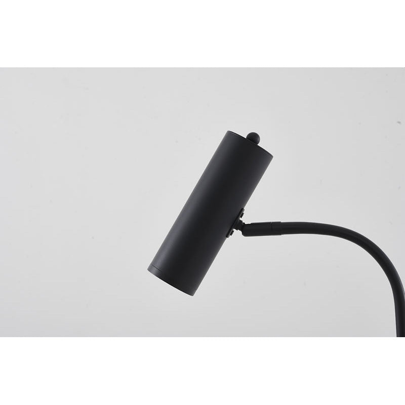Matte Black Metal Frame Floor Lamp/Side Table with Concrete Base by Bethel - view 4