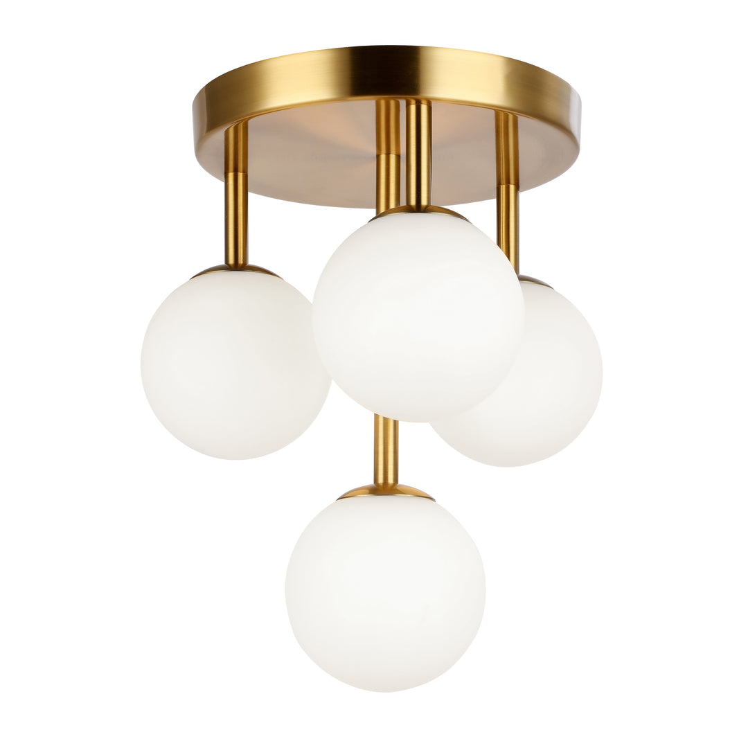 Megallan 4 Light Flush Mount in Aged Brass by Dainolite