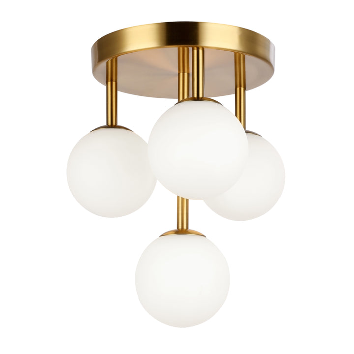 Megallan 4 Light Flush Mount in Aged Brass by Dainolite