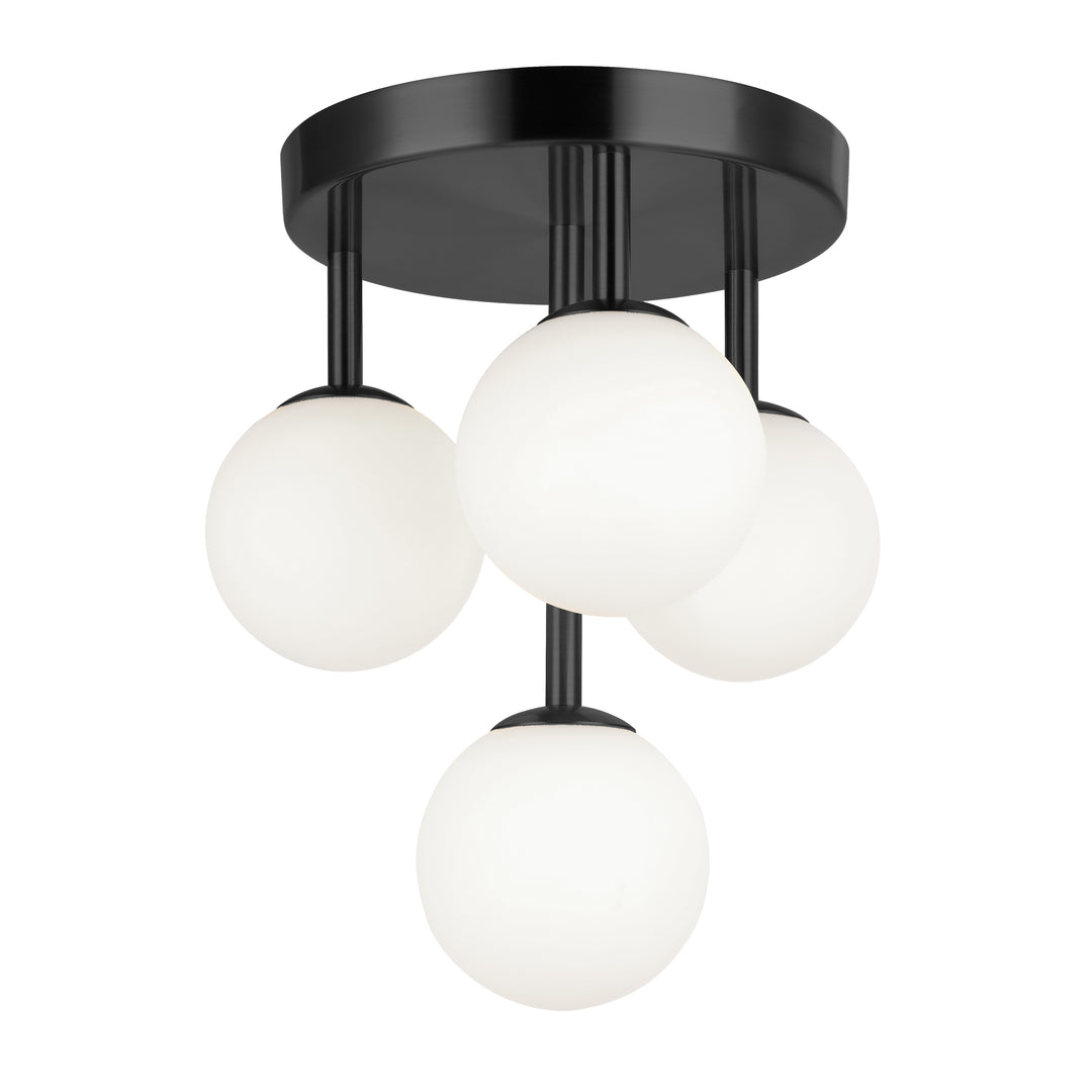 Megallan 4 Light Flush Mount in Black by Dainolite