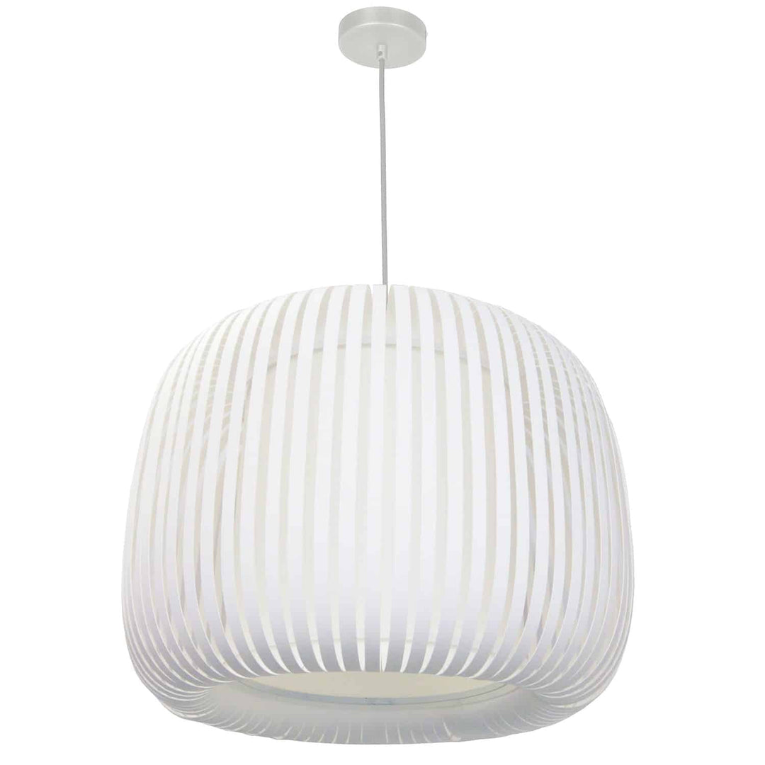 Mia 1 Light Pendant Slit Shade Linda in White by Dainolite