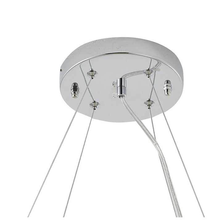 White Opal Glass Chandelier with Chrome Hardware by Bethel - view 7