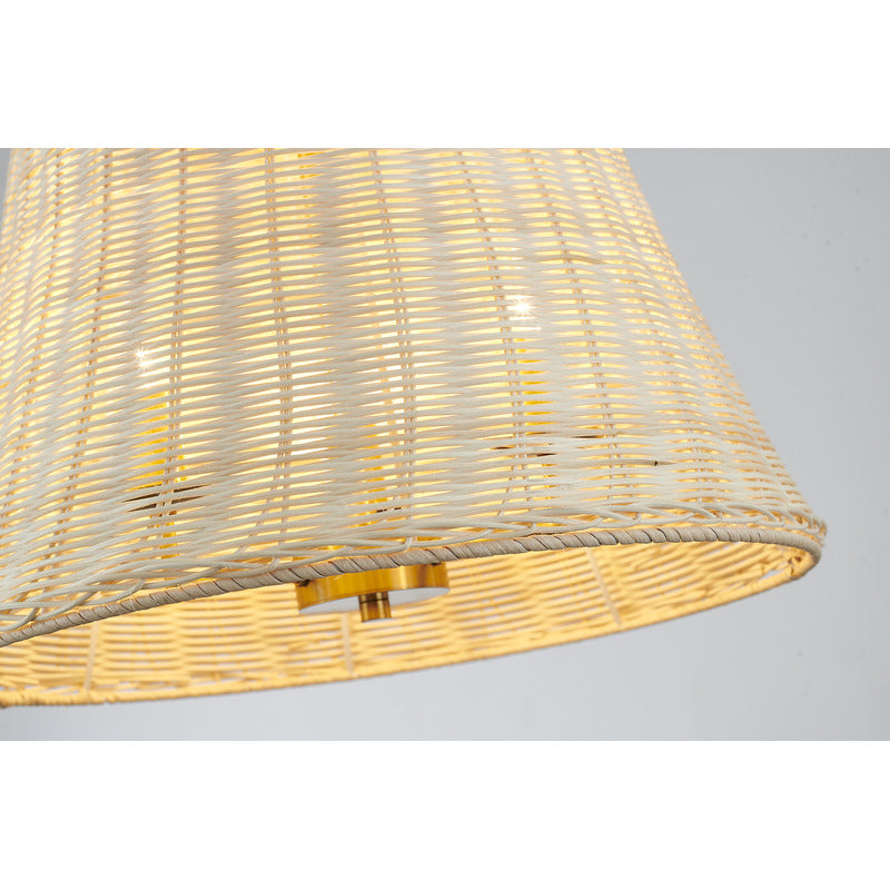 Natural Vine Basket Chandelier with Hardware by Bethel - view 2