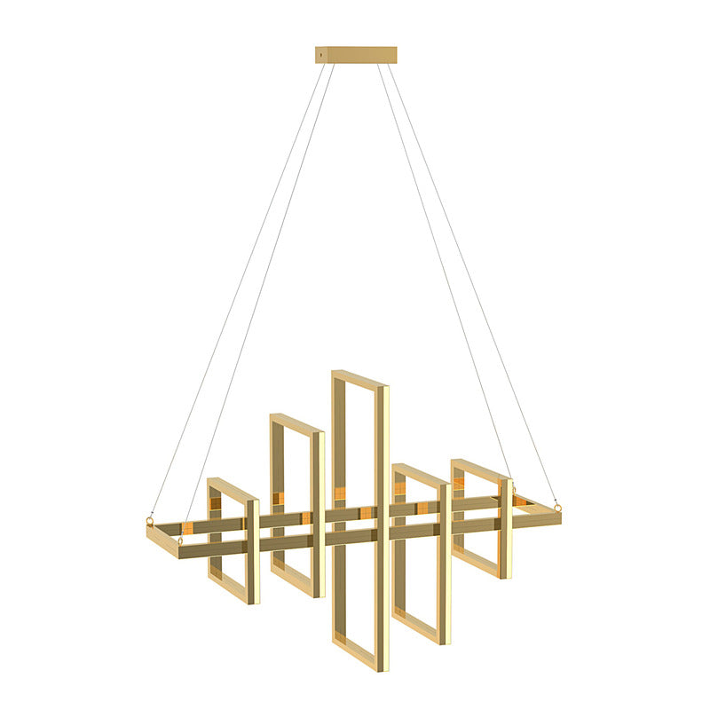Gold Stainless Steel Rectangular LED Lighting Fixture by Bethel