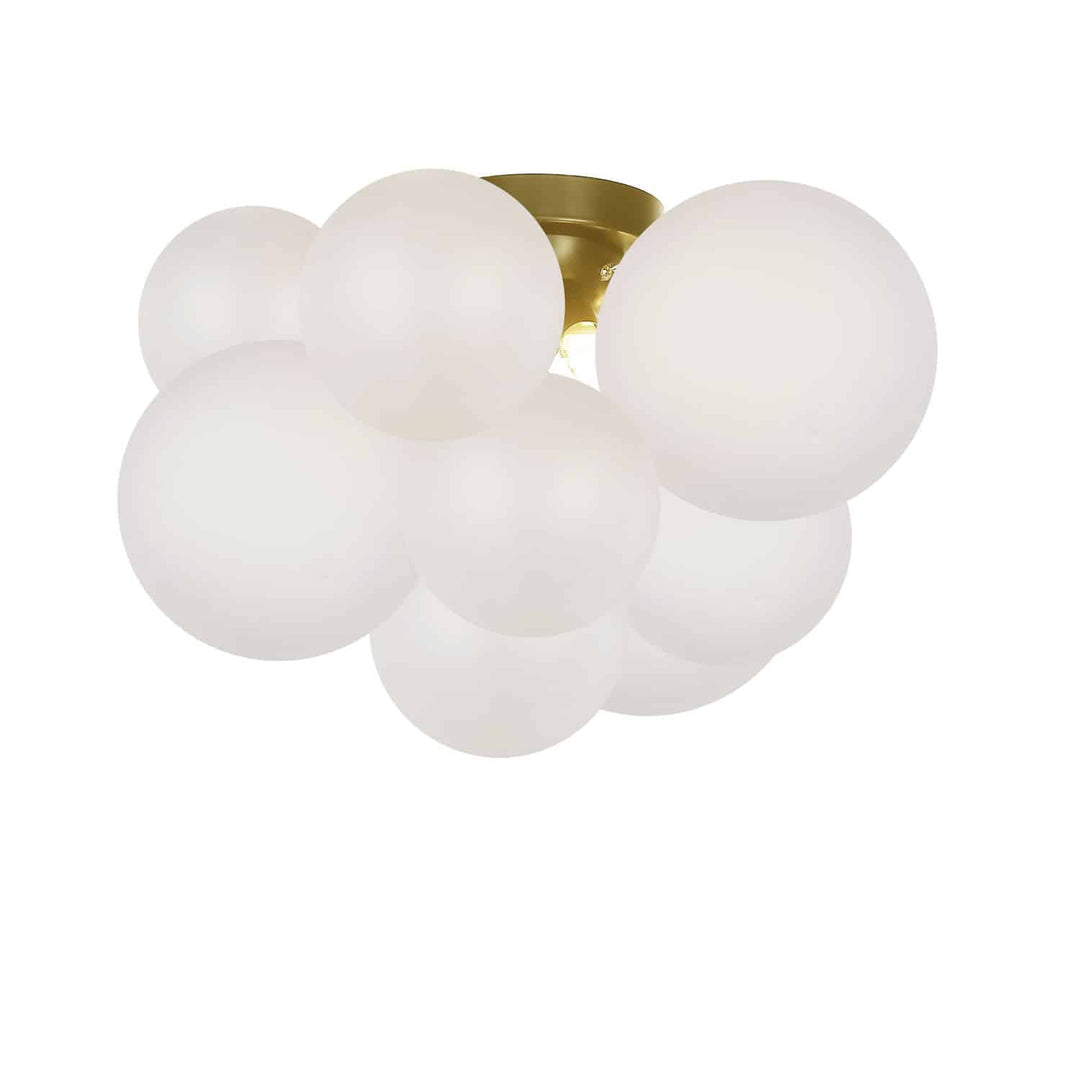 Miles 3 Light Flush Mount in Aged Brass by Dainolite