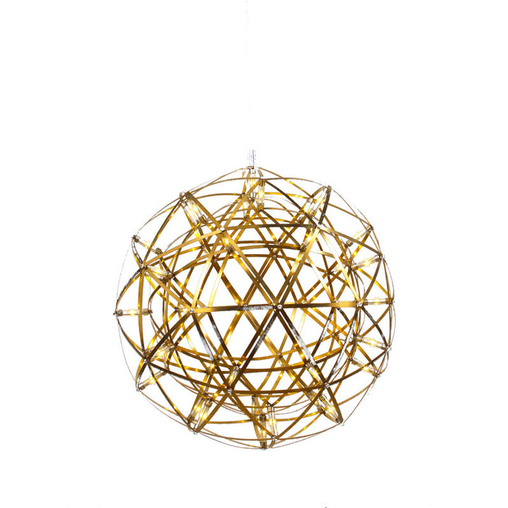 Round Metal Frame LED Ceiling Fixture with LED Star Lights in Gold by Bethel