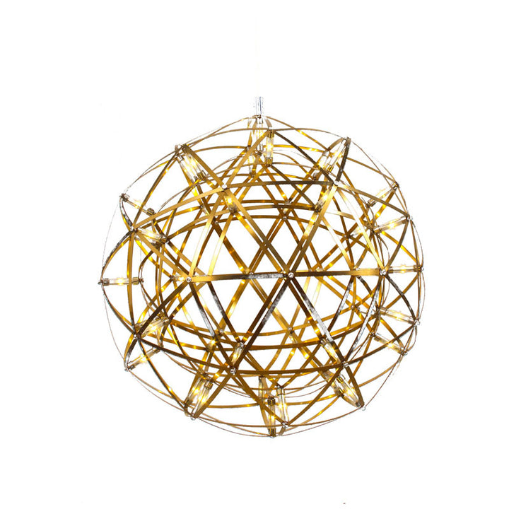 Round Metal Frame LED Ceiling Fixture with LED Star Lights in Gold by Bethel