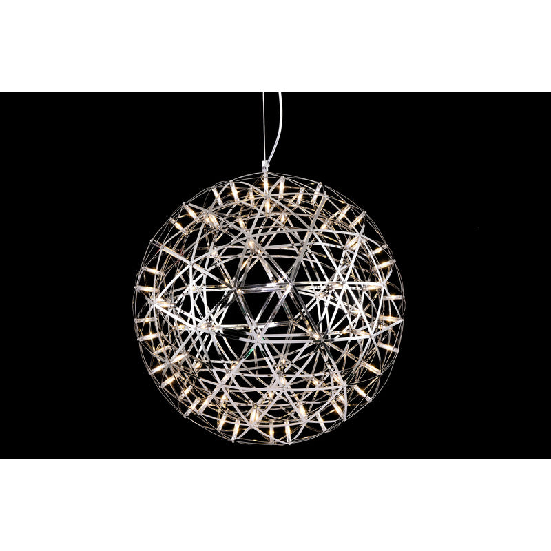 Round Metal Frame LED Ceiling Fixture with LED Star Lights in Chrome by Bethel