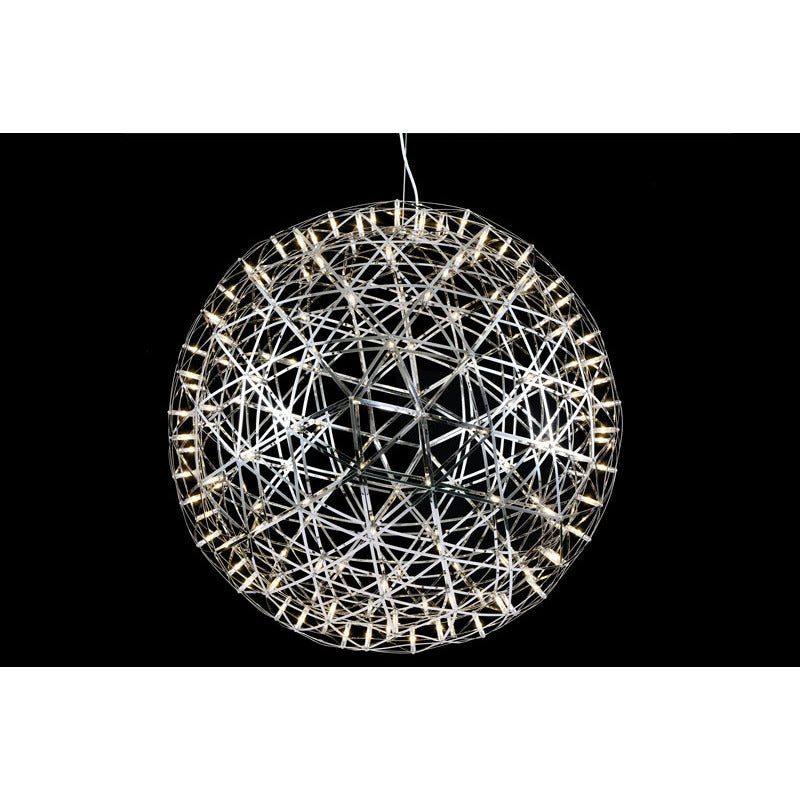 Round Metal Frame LED Ceiling Fixture with LED Star Lights in Chrome by Bethel