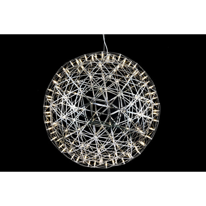 Round Metal Frame LED Ceiling Fixture with LED Star Lights in Chrome by Bethel