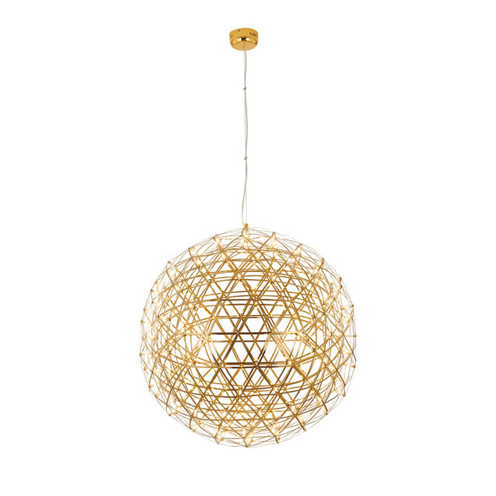 Round Metal Frame LED Ceiling Fixture with LED Star Lights in Gold by Bethel