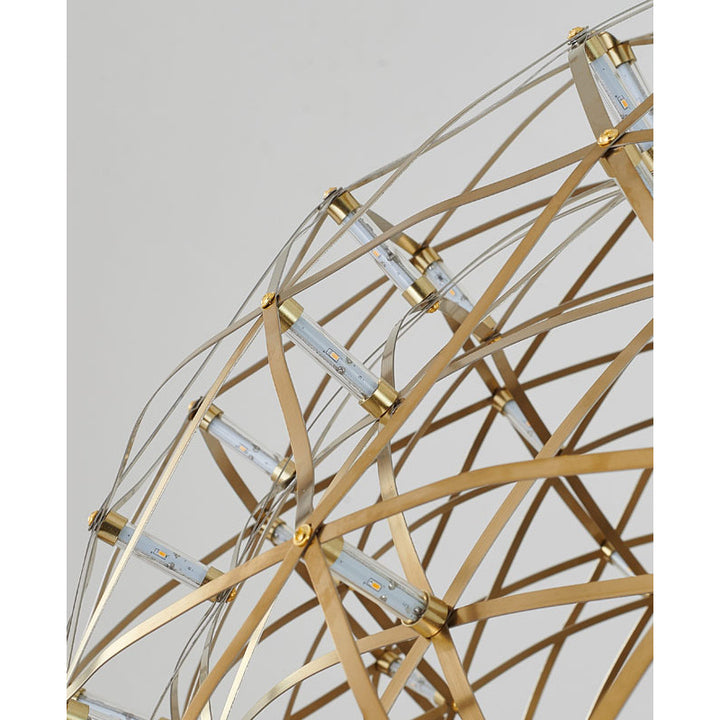Round Metal Frame Ceiling Fixture with LED Star Lights by Bethel - view 2