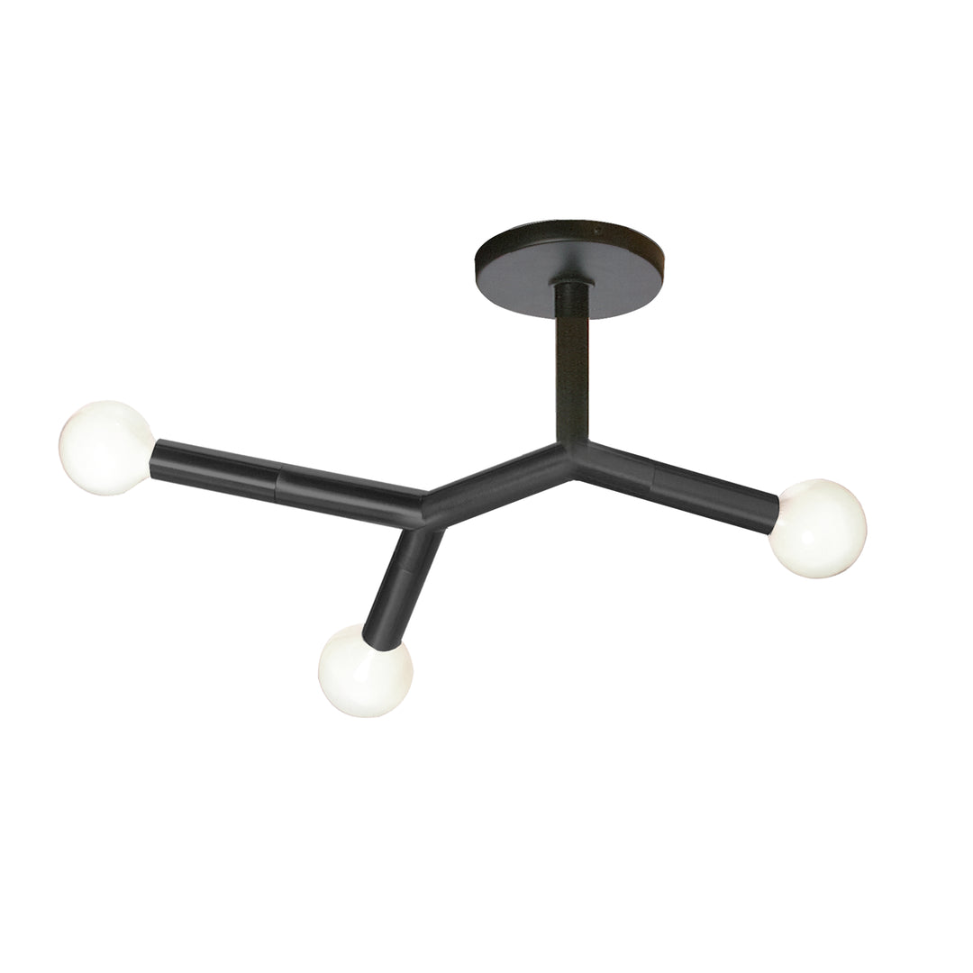 Morgan 3 Light Incandescent Semi-Flush Mount in Matte Black by Dainolite