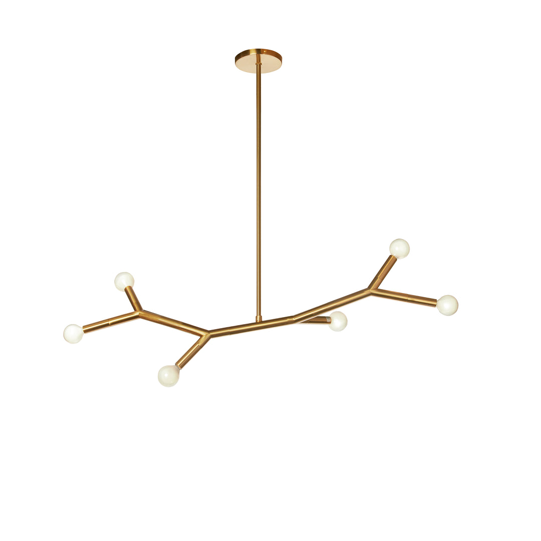 Morgan 6 Light Incandescent Horizontal Pendant in Aged Brass by Dainolite
