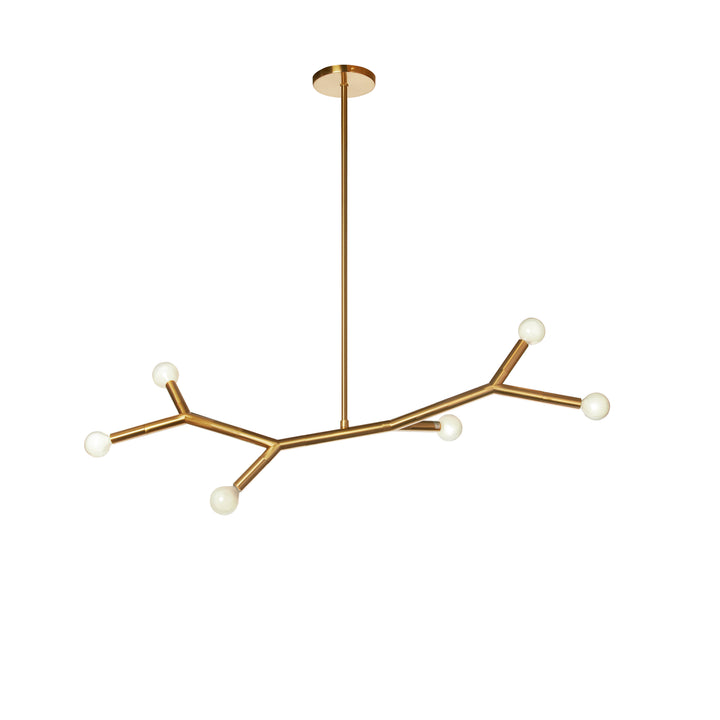 Morgan 6 Light Incandescent Horizontal Pendant in Aged Brass by Dainolite