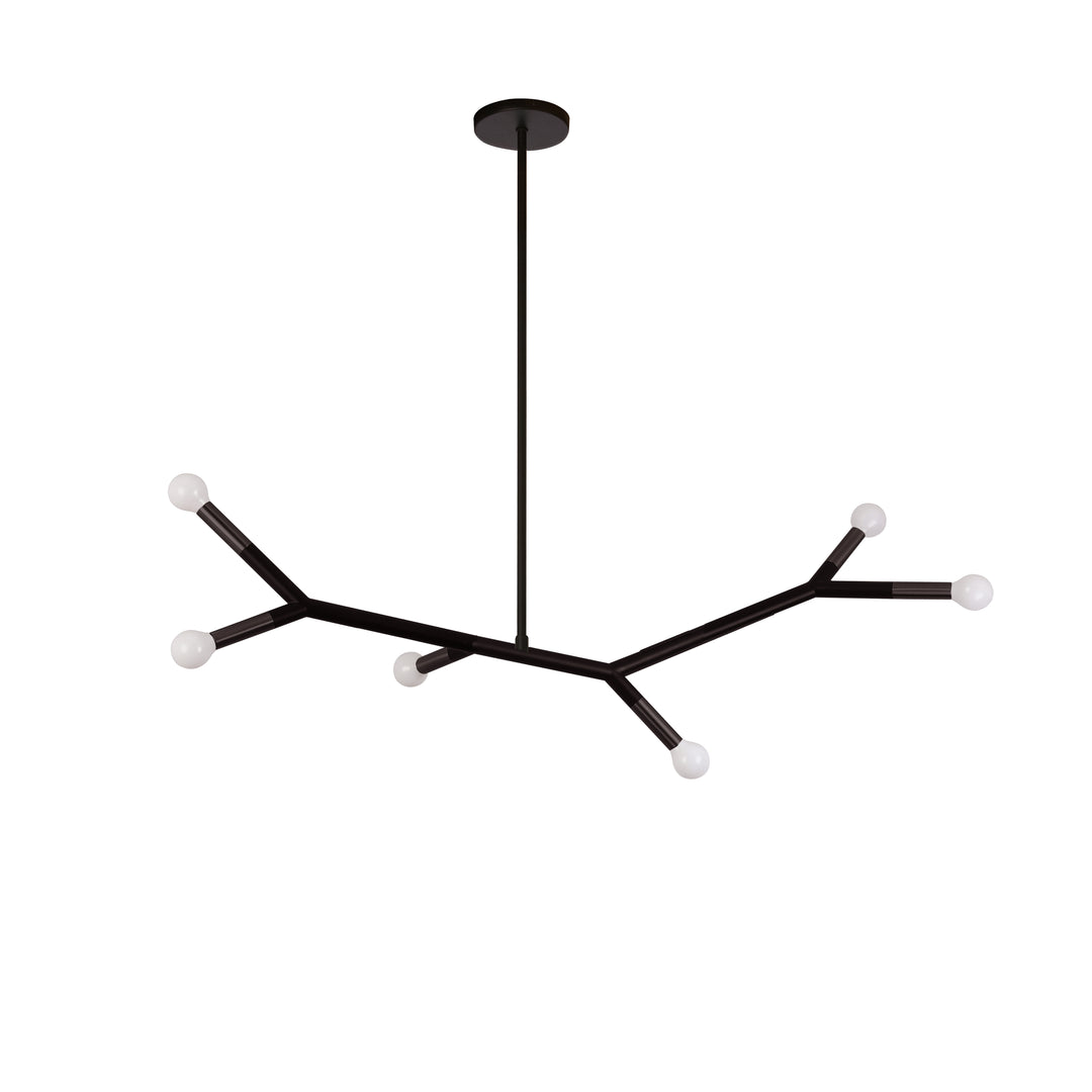 Morgan 6 Light Incandescent Horizontal Pendant in Matte Black by Dainolite