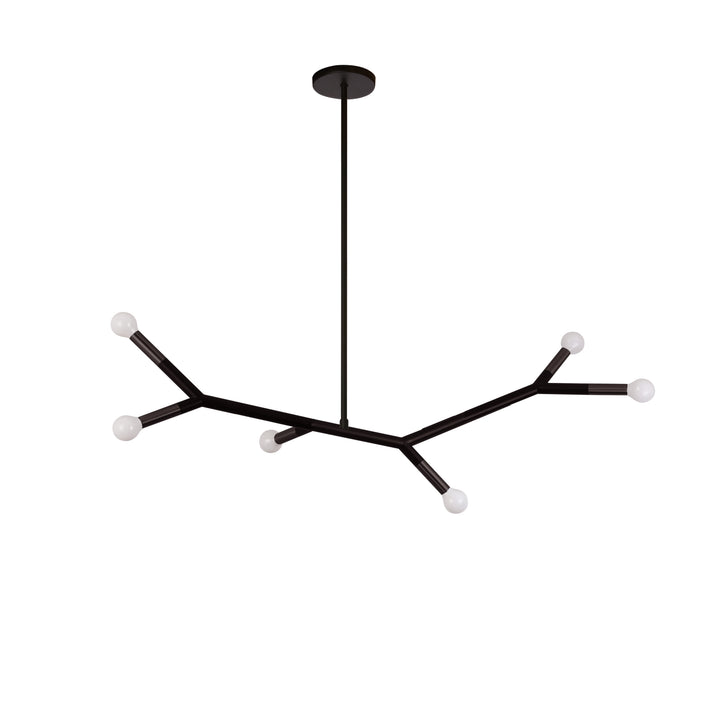 Morgan 6 Light Incandescent Horizontal Pendant in Matte Black by Dainolite
