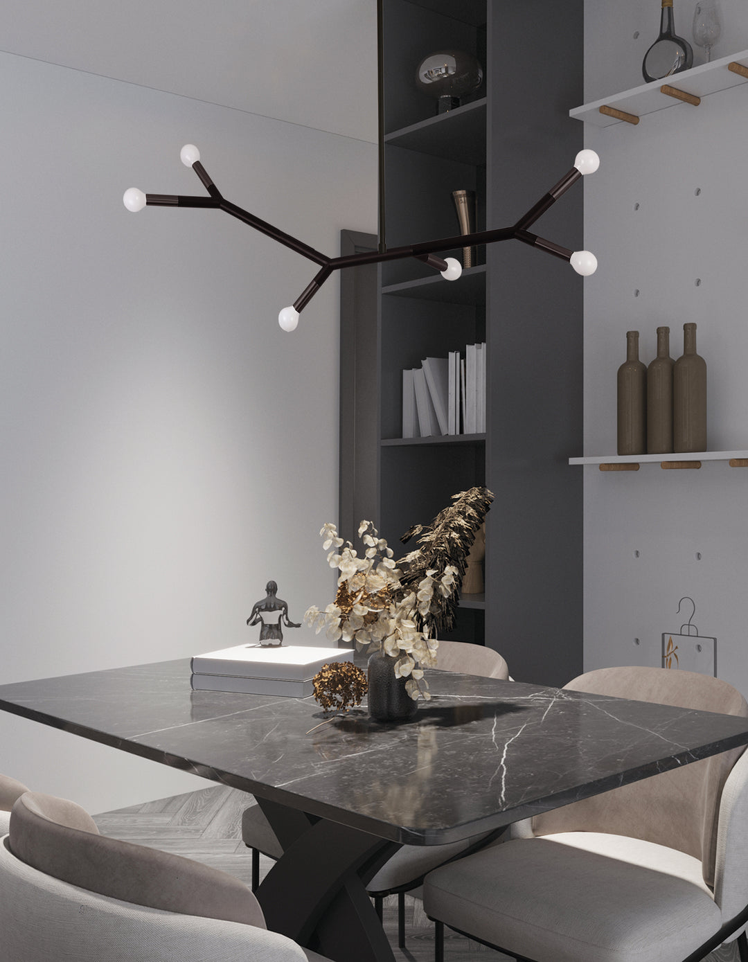 Morgan 6 Light Incandescent Horizontal Pendant by Dainolite - view 4