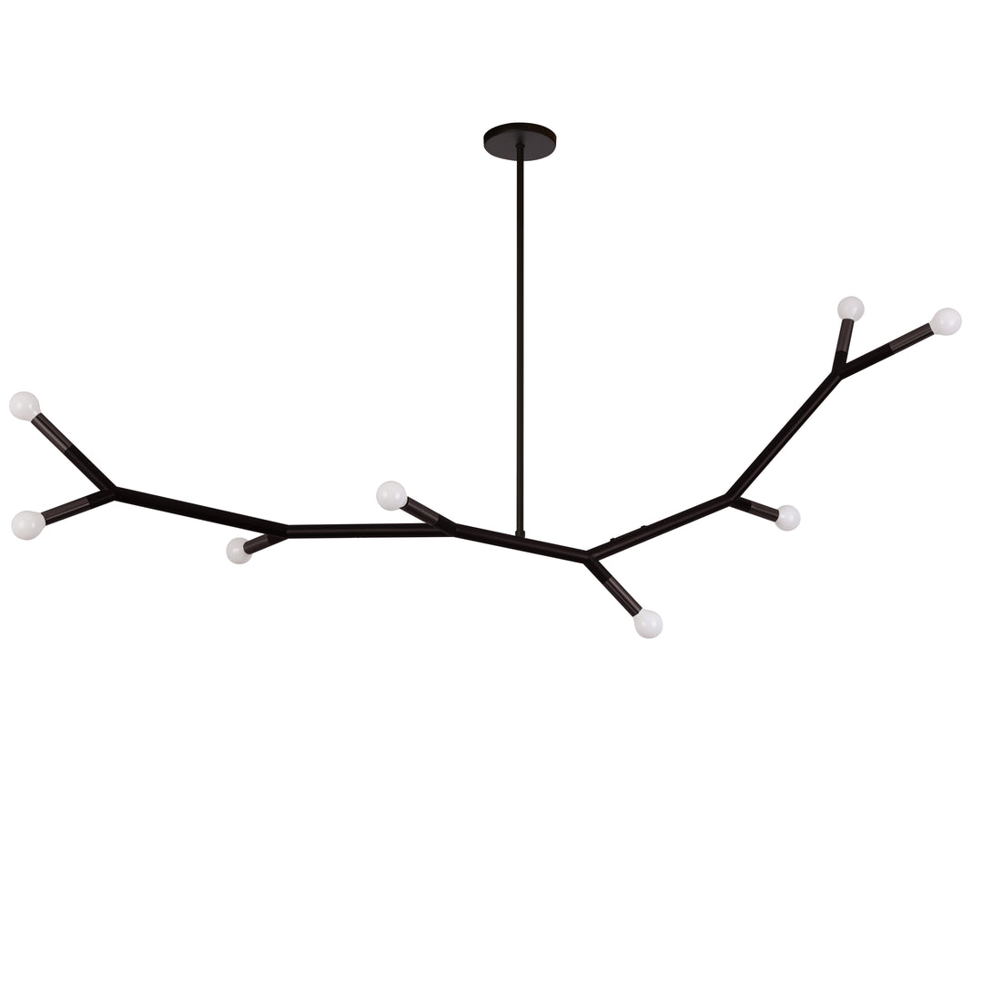 Morgan 8 Light Incandescent Horizontal Pendant in Matte Black by Dainolite