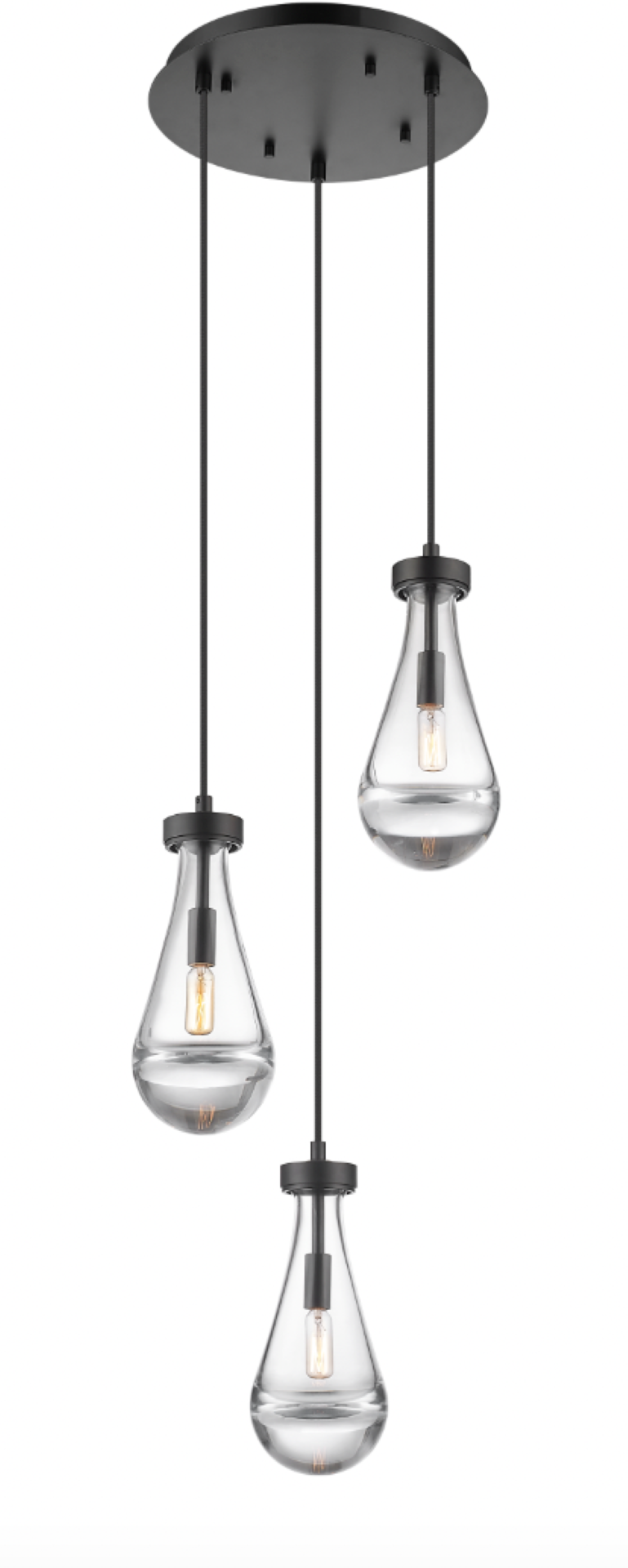 Newton - Multiple Light Pendant in Matte Black by Moderno Lighting