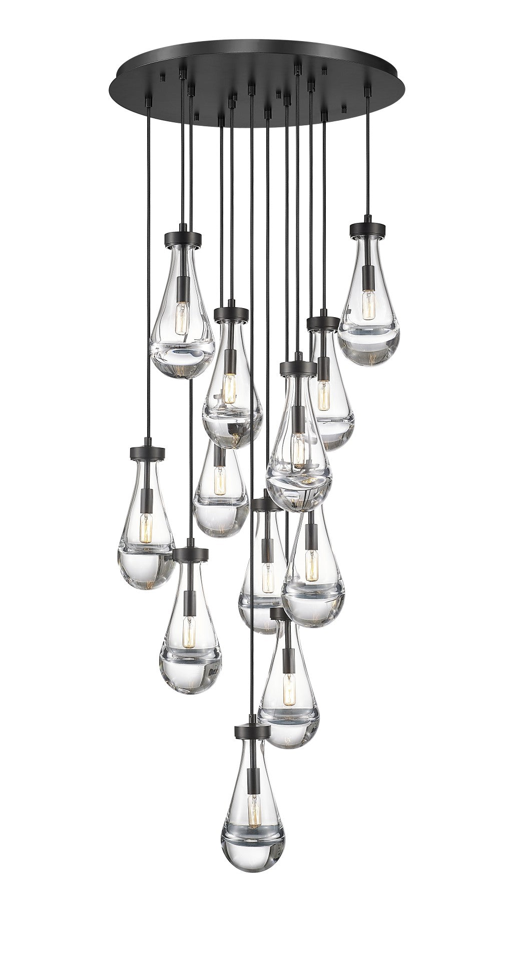 Newton - Multiple Light Pendant in Matte Black by Moderno Lighting