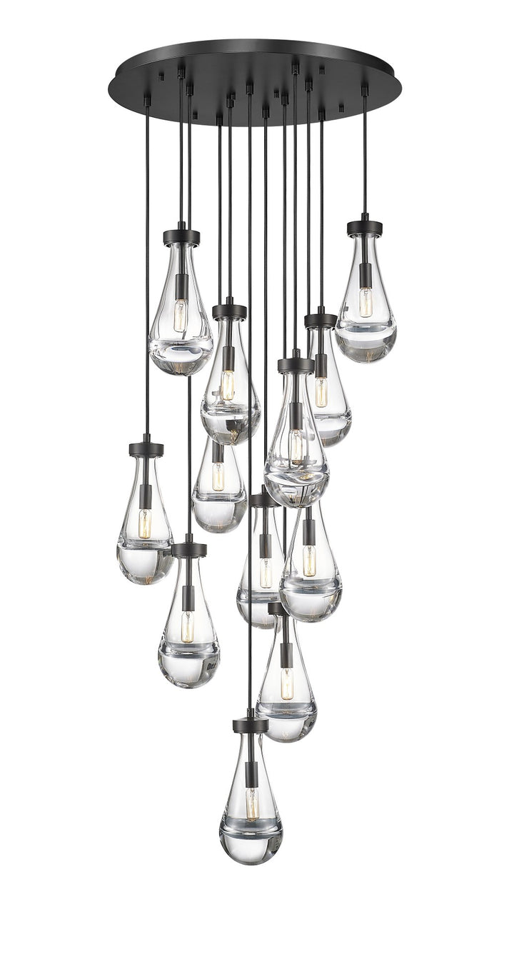 Newton - Multiple Light Pendant in Matte Black by Moderno Lighting