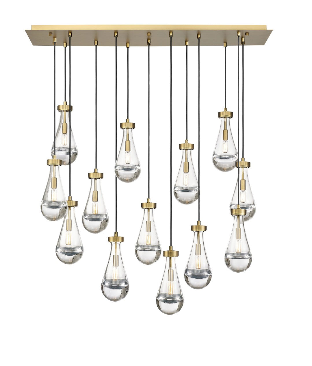 Newton - 13 Light Linear Multi-Pendant in Aged Brass by Moderno Lighting