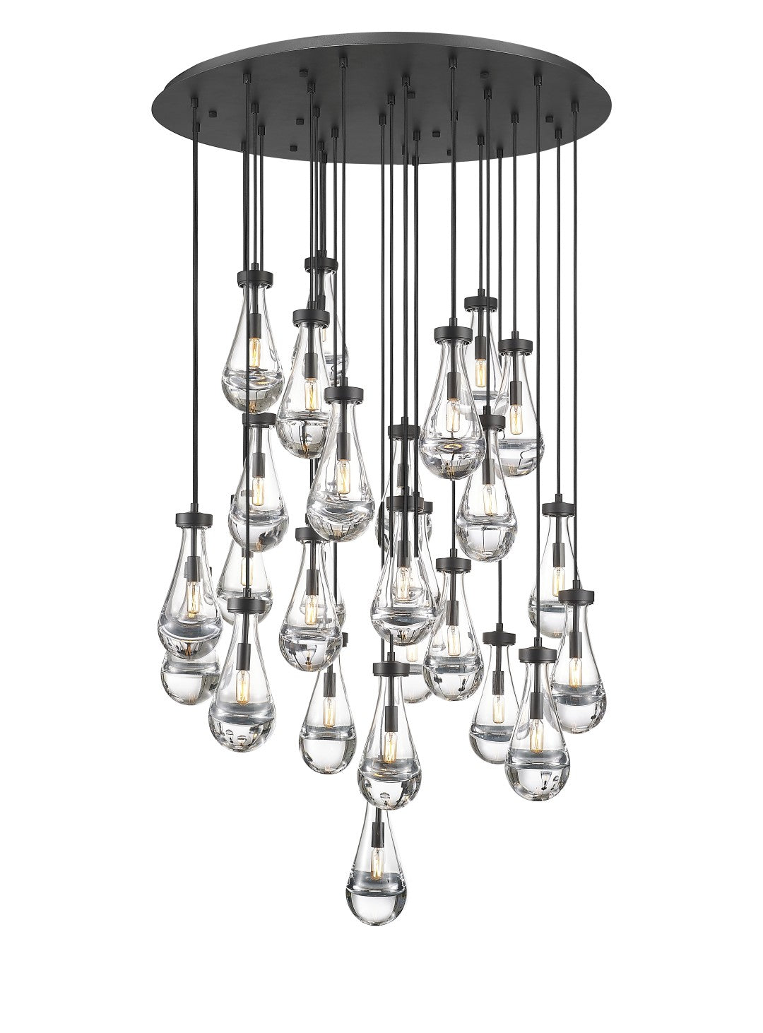 Newton - Multiple Light Pendant in Matte Black by Moderno Lighting