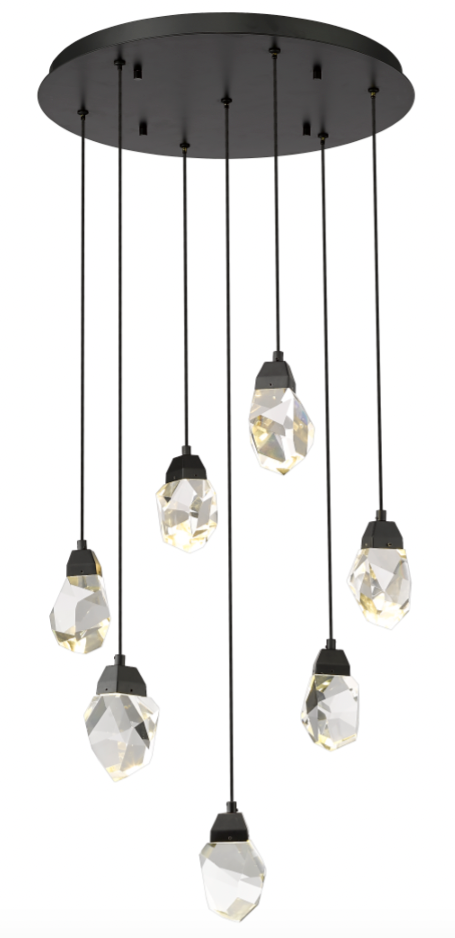 Theia - Multiple Light LED Pendant in Matte Black by Moderno Lighting