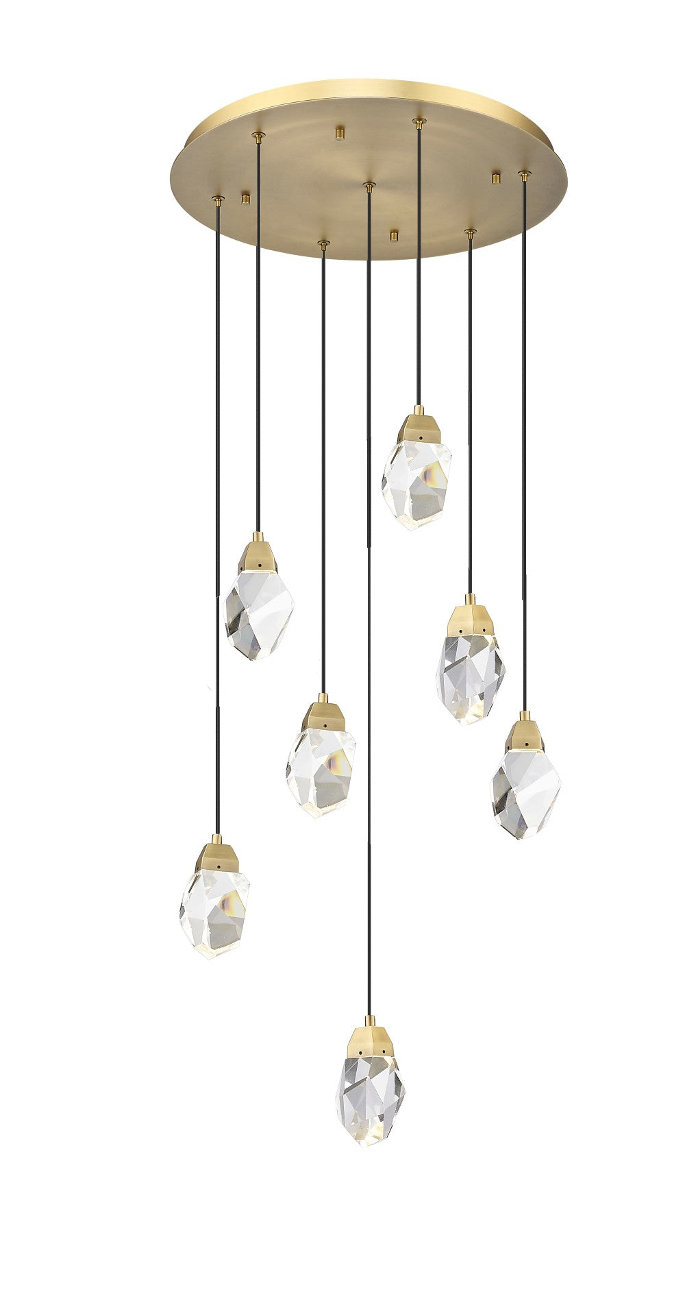 Theia - Multiple Light LED Pendant in Aged Brass by Moderno Lighting
