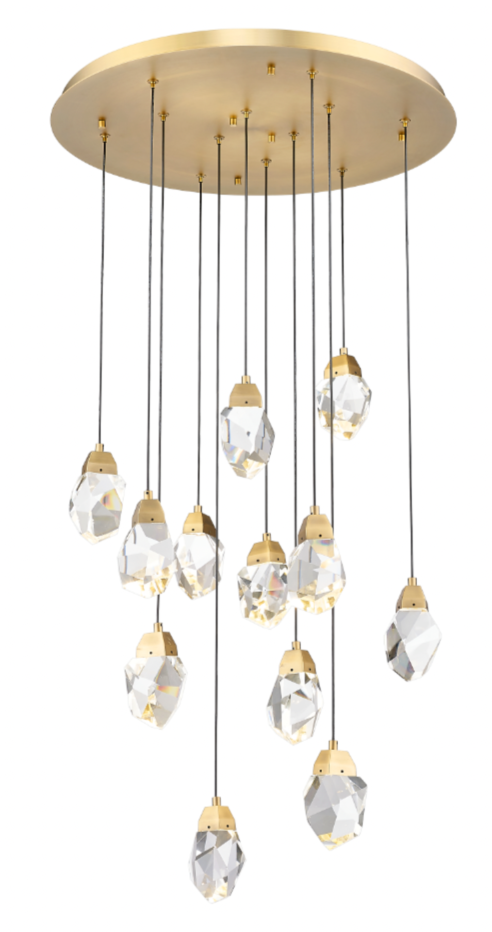 Theia - Multiple Light LED Pendant in Aged Brass by Moderno Lighting