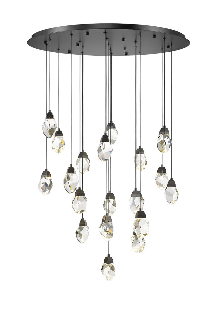 Theia - Multiple Light LED Pendant in Matte Black by Moderno Lighting