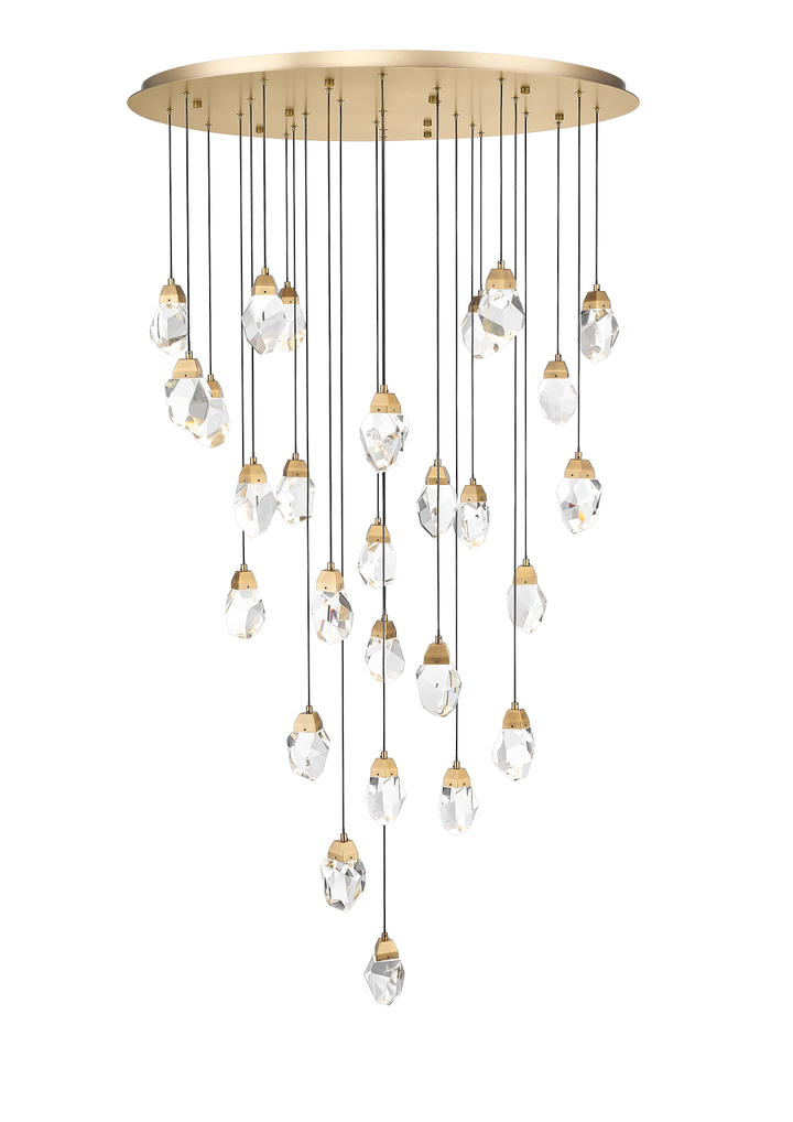 Theia - Multiple Light LED Pendant in Aged Brass by Moderno Lighting