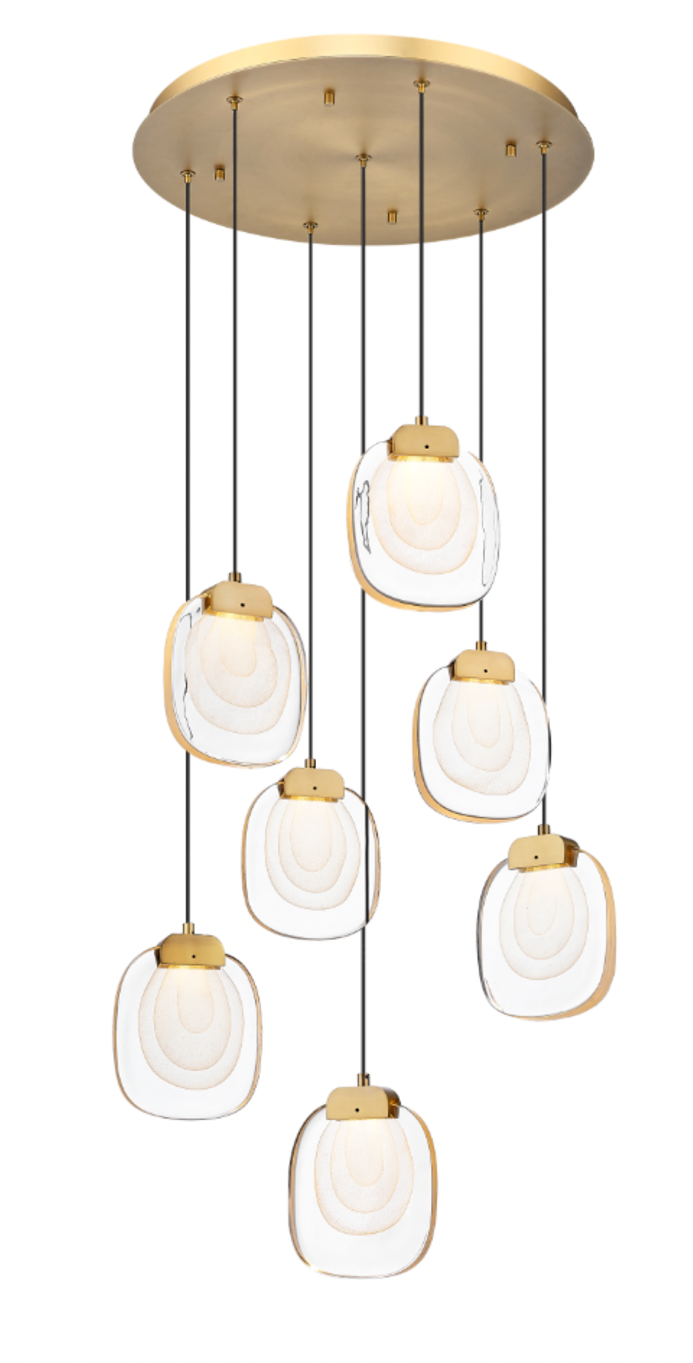 Gaia - Multiple Light LED Pendant in Aged Brass by Moderno Lighting