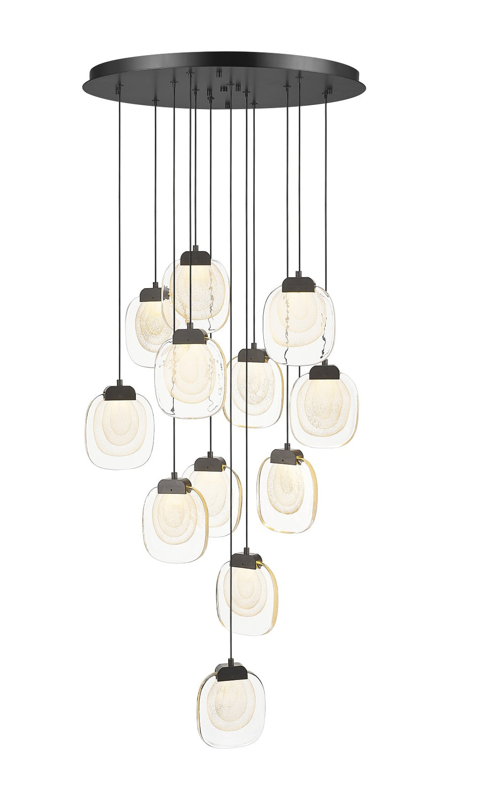 Gaia - Multiple Light LED Pendant in Matte Black by Moderno Lighting