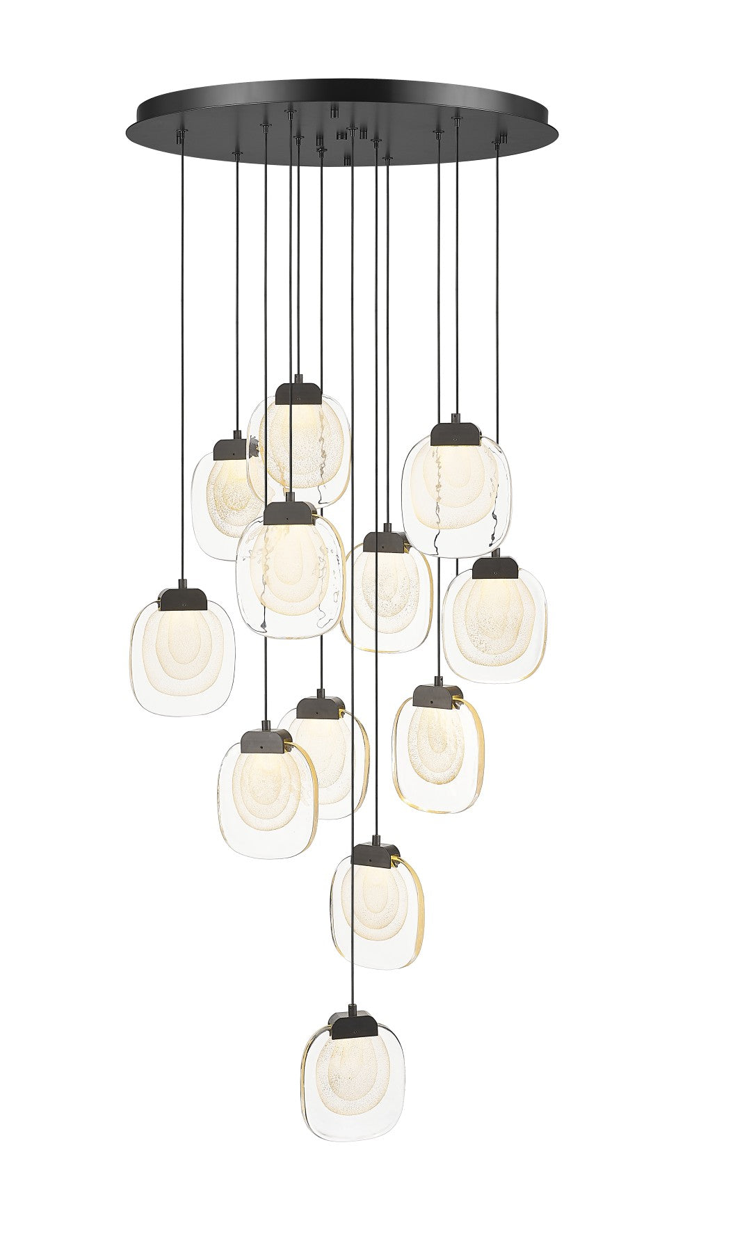 Gaia - Multiple Light LED Pendant in Matte Black by Moderno Lighting