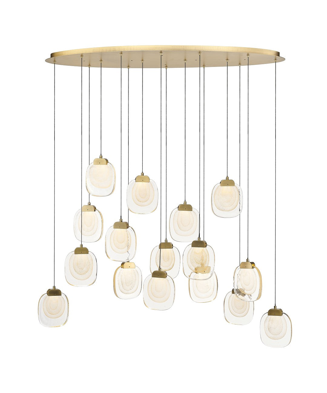 Gaia - 16 Light Linear LED Multi-Pendant in Aged Brass by Moderno Lighting