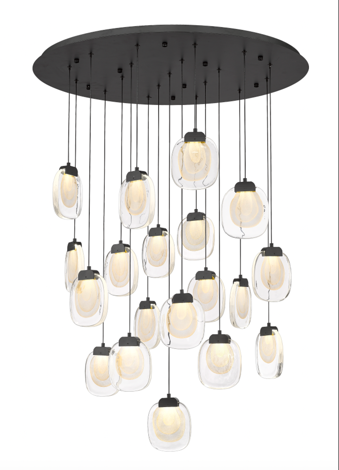 Gaia - Multiple Light LED Pendant in Matte Black by Moderno Lighting