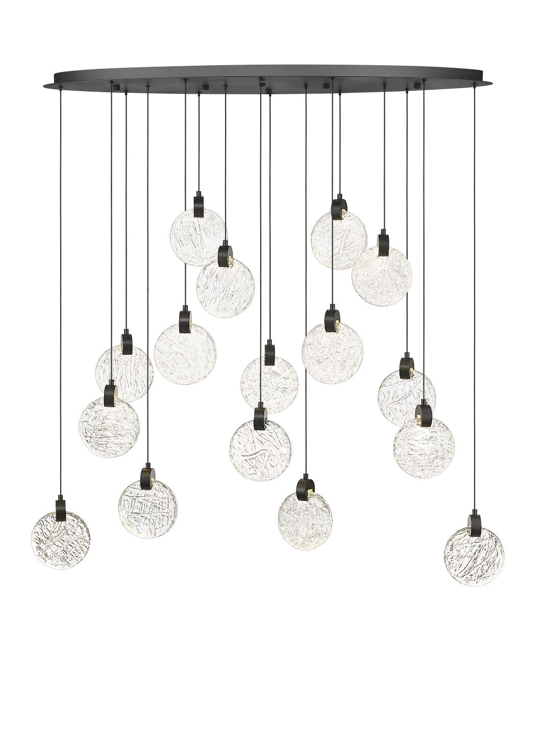Loki - 16 Light Linear LED Multi-Pendant in Matte Black by Moderno Lighting