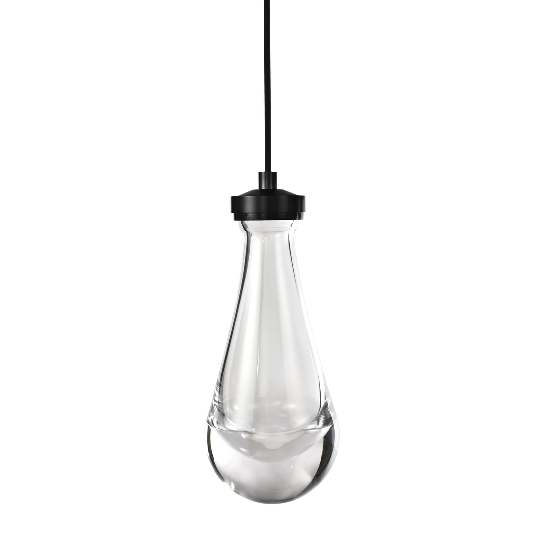 Vaso Water Drop Mini-Pendant in Satin Brushed Black by Zeev