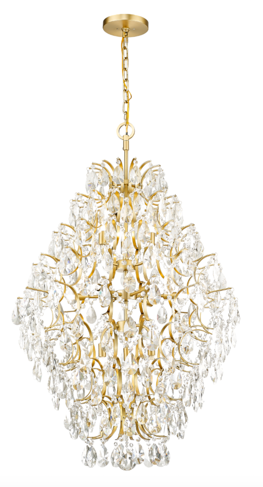 Villa - Multiple Light Chandelier with Crystal in Aged Brass by Moderno Lighting