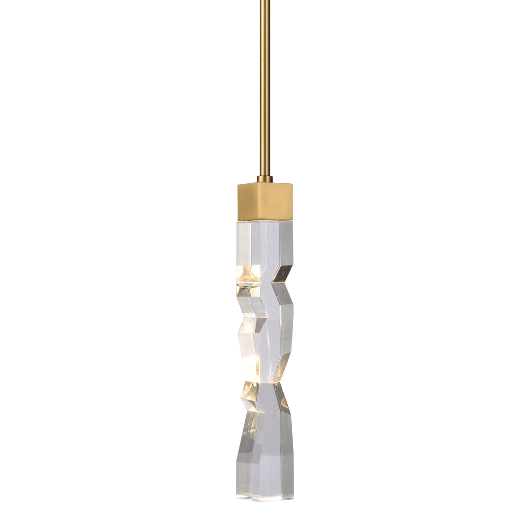 Mamadim Crystal Mini-Pendant in Aged Brass by Zeev