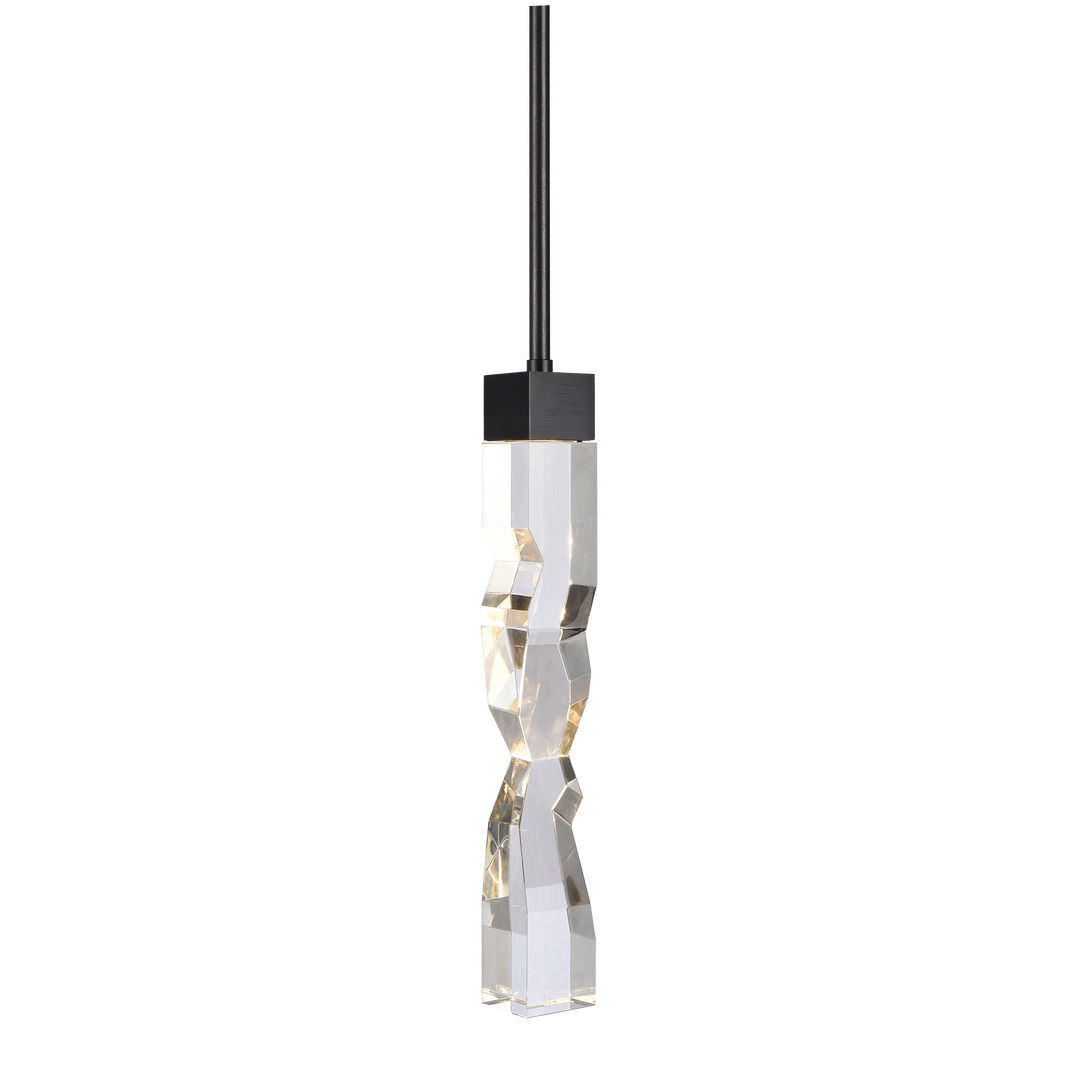Mamadim Crystal Mini-Pendant in Satin Brushed Black by Zeev